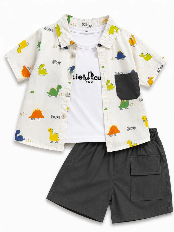 3 Piece Frount Open Summer Suit For Boys