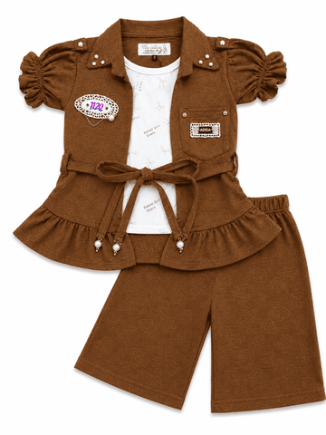 3 Piece Style Summer Suit For Girls